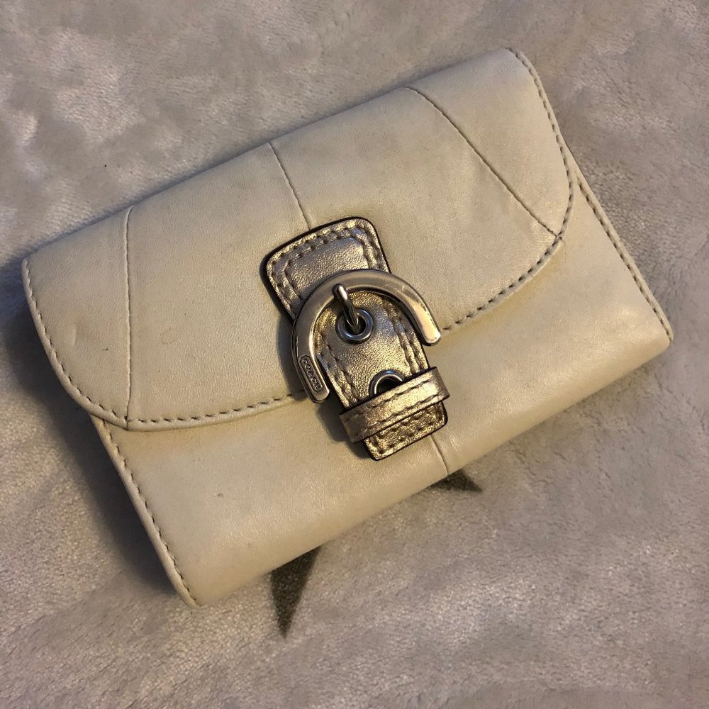 Coach Wallet White Leather